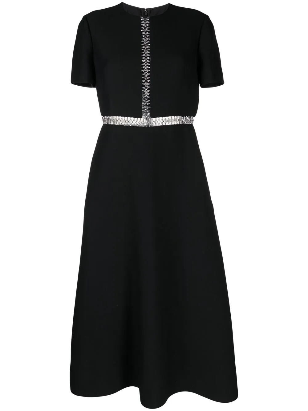 

Valentino vestido midi con aberturas y cristales - Negro