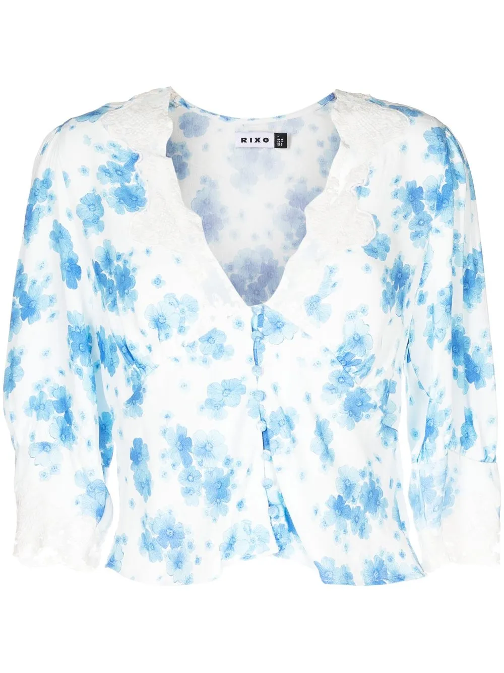 

Rixo Amanda floral blouse - Blue