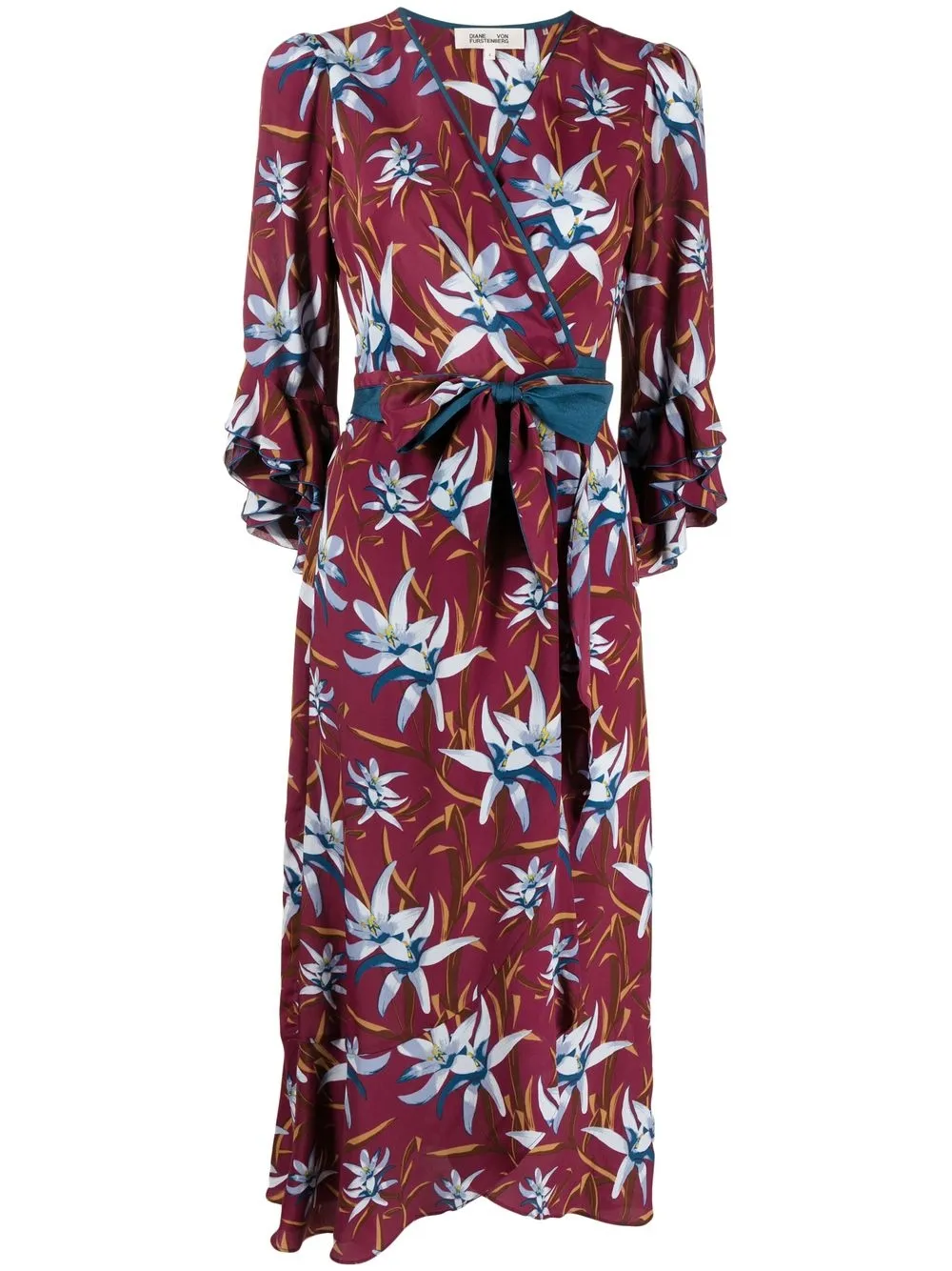 

DVF Diane von Furstenberg vestido cruzado con estampado floral - Morado