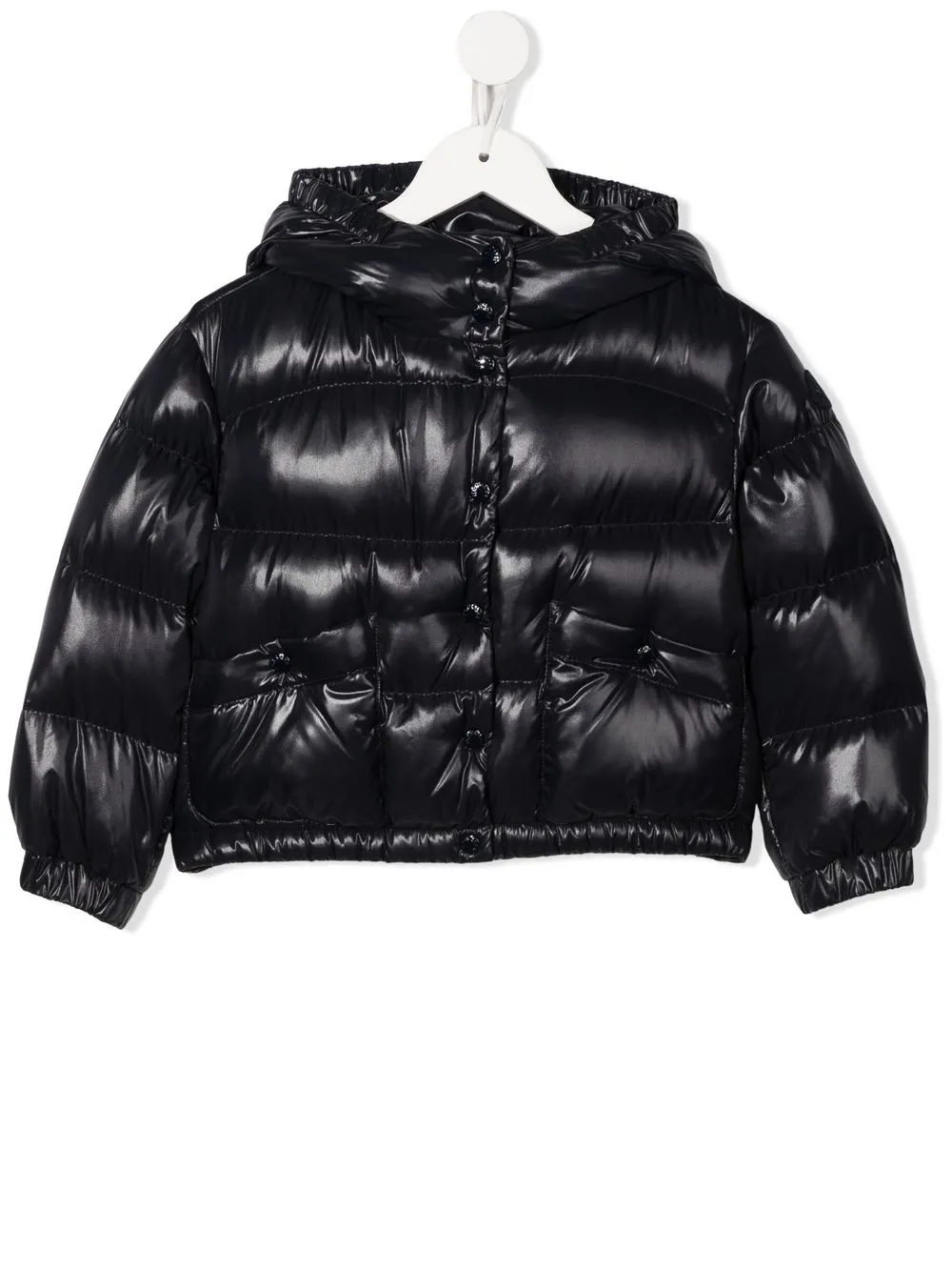 

Moncler Enfant chamarra con capucha y parche del logo - Azul