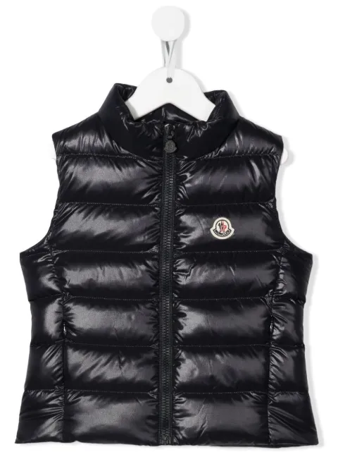 Moncler Enfant padded logo-patch detail gilet