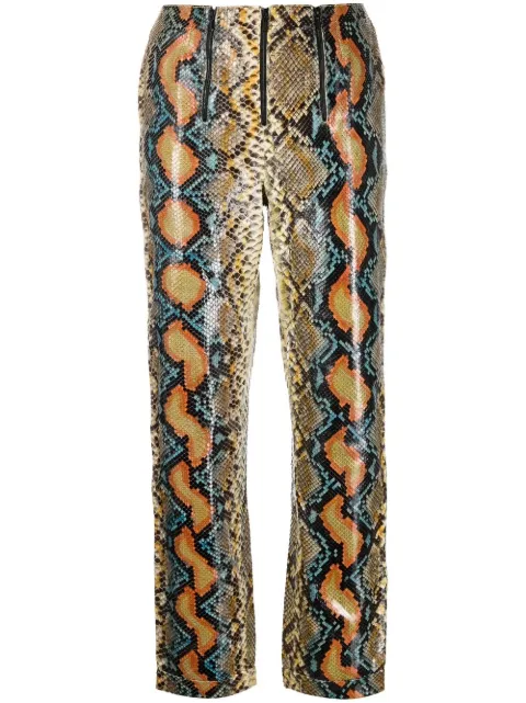 CHANEL Pre-Owned 2000s high-waisted python-skin trousers