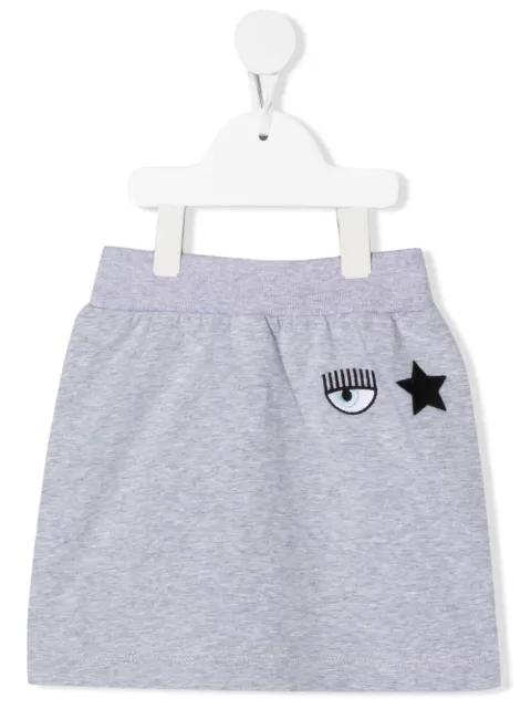 Chiara Ferragni Kids Eyelike-print track skirt