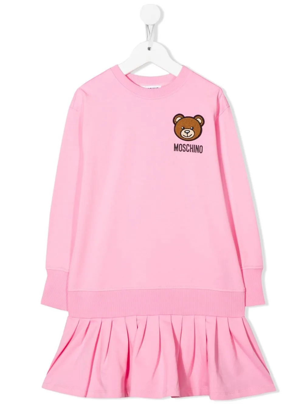 

Moschino Kids vestido estilo playera con peplum y motivo Teddy Bear - Rosado