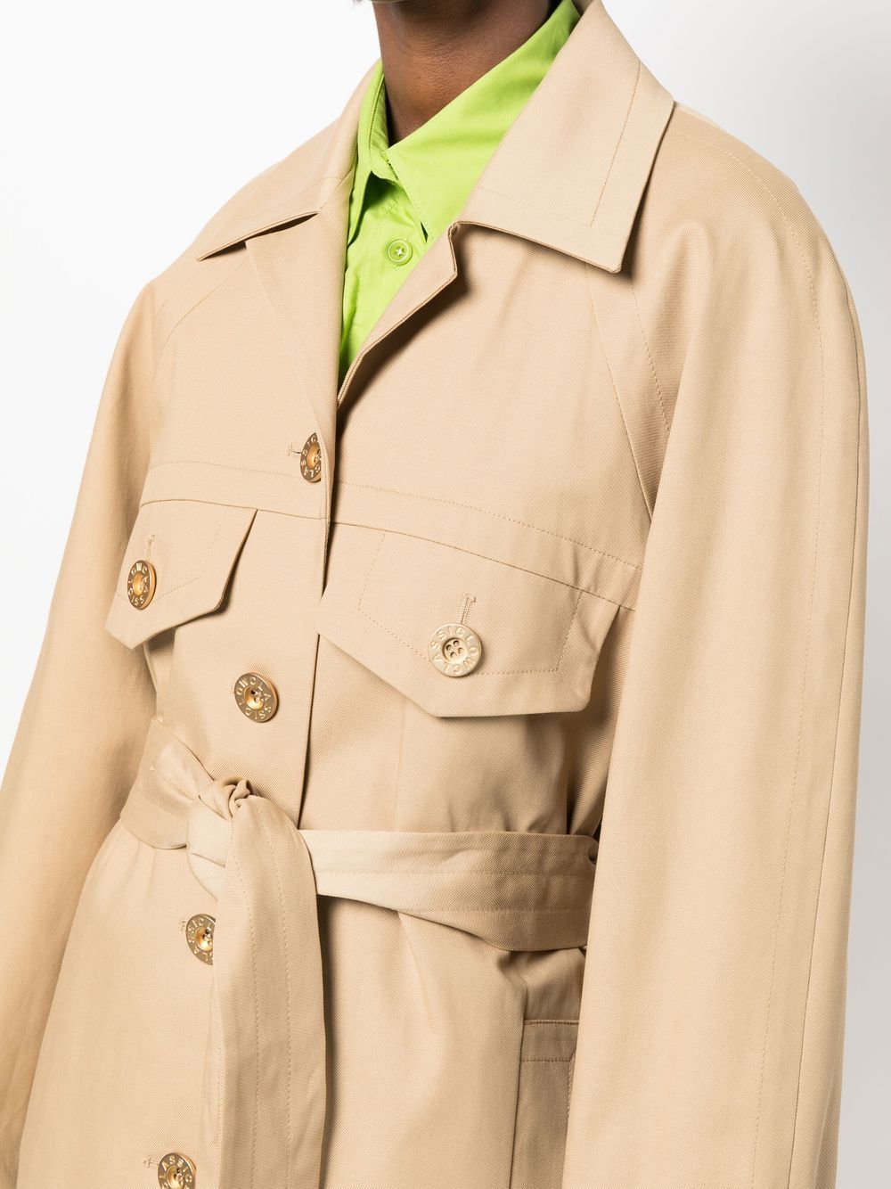 SAINT LAURENT Belted double-breasted cotton-twill trench coat