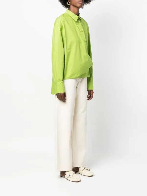 Low Classic wrap-around Asymmetric Shirt | Green | FARFETCH ID