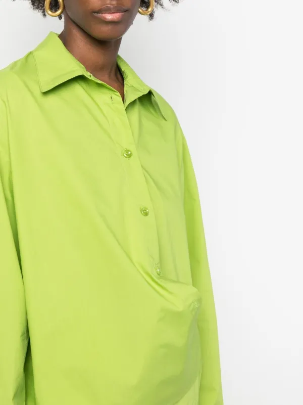 Low Classic wrap-around Asymmetric Shirt | Green | FARFETCH ID