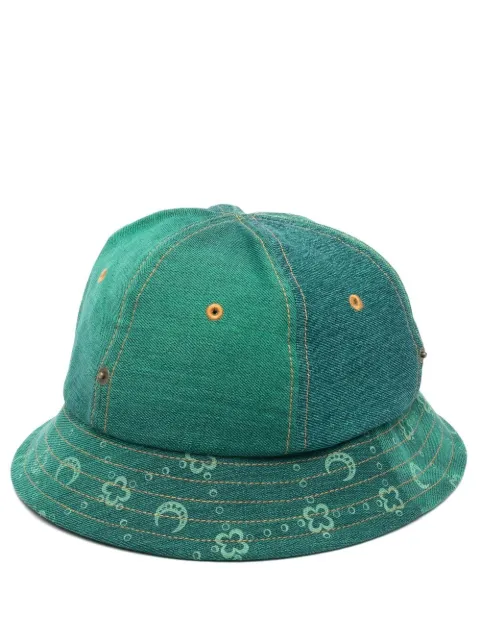 Marine Serre Regenerated-denim Moonogram Bell-hat