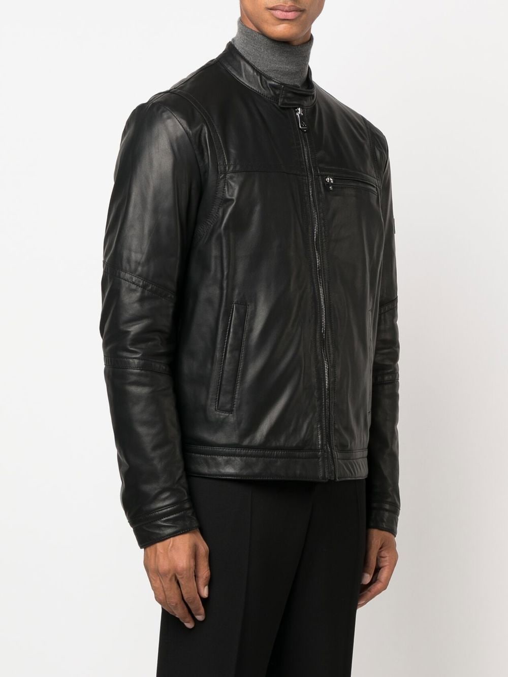 Peuterey logo-patch Biker Jacket - Farfetch