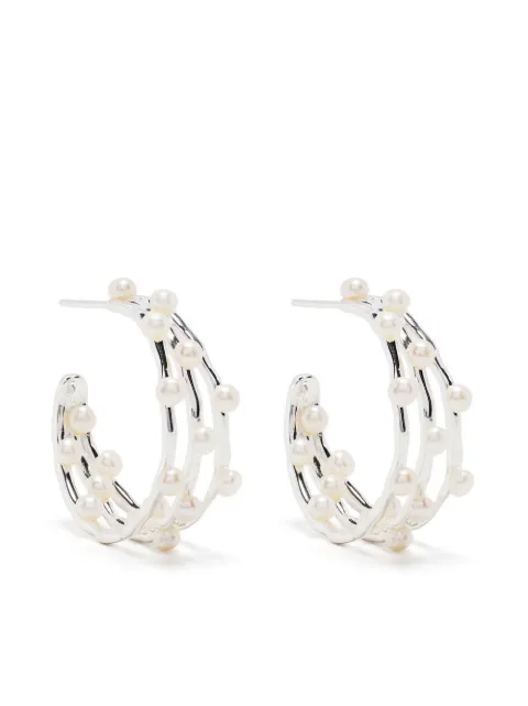 DOWER AND HALL boucles d'oreilles Waterfall serties de perles médium