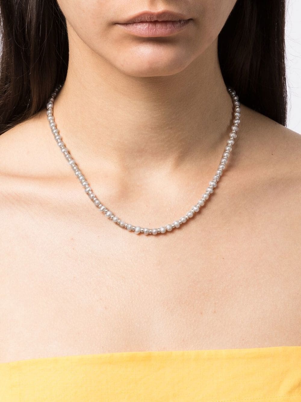 Shop Dower & Hall Sterling Silver Pearl Necklace In White