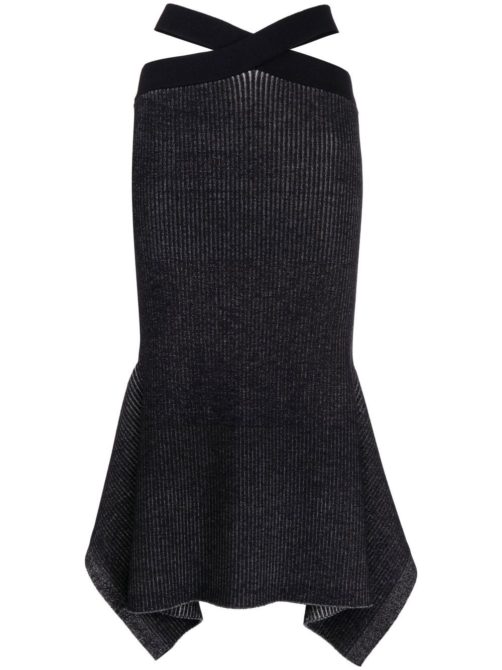 ribbed-knit asymmetric skirt