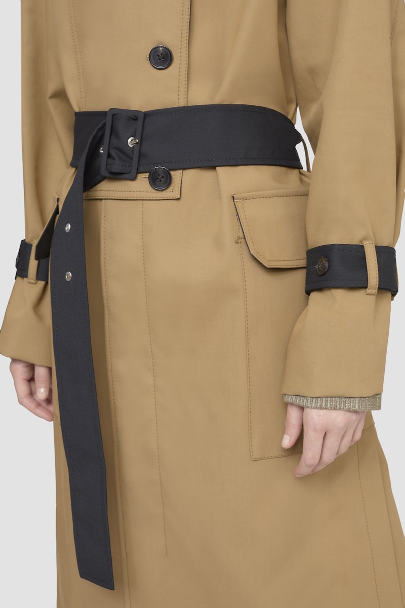 Oversized Bonded Cotton Trench Coat-oak-black #1 Oversized Bonded Cotton Trench Coat, - 1