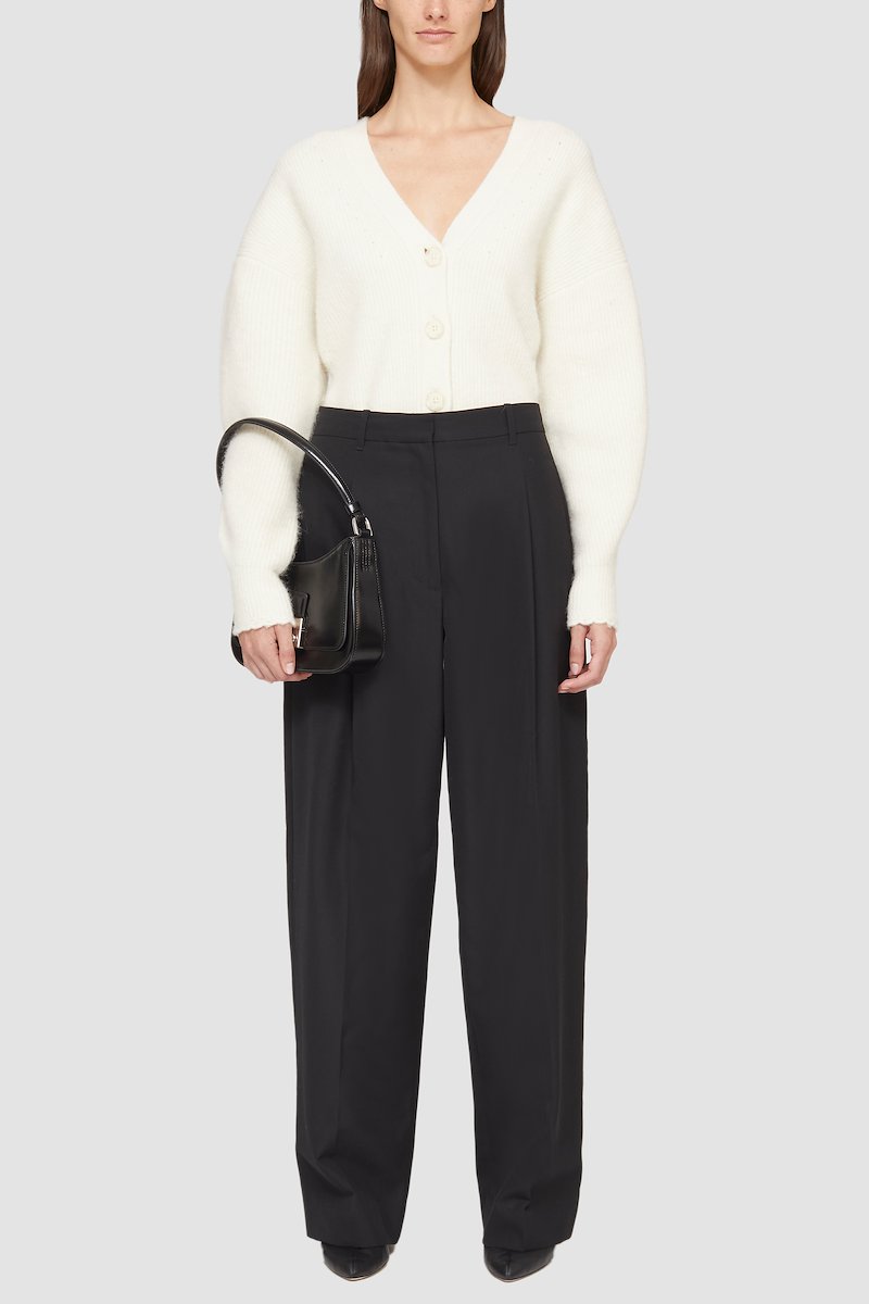 Tailored Full Leg Trouser-black #0 Tailored Full Leg Trouser, high-waisted wide-leg tailored trousers from 3.1 PHILLIP LIM featuring black, wool blend, high-waisted, concealed front fastening, belt loops, pleat detailing and two rear welt pockets.- 0