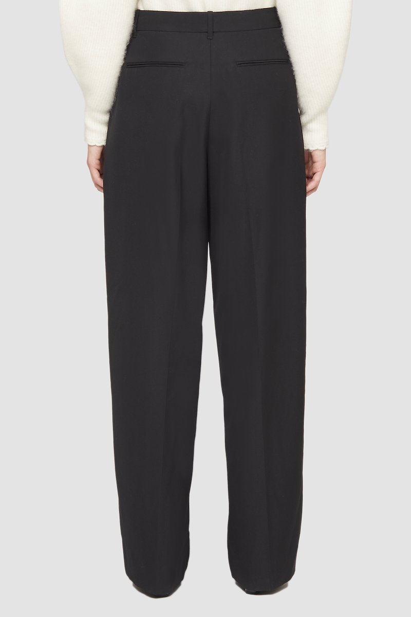 Tailored Full Leg Trouser-black #1 Tailored Full Leg Trouser, high-waisted wide-leg tailored trousers from 3.1 PHILLIP LIM featuring black, wool blend, high-waisted, concealed front fastening, belt loops, pleat detailing and two rear welt pockets.- 5