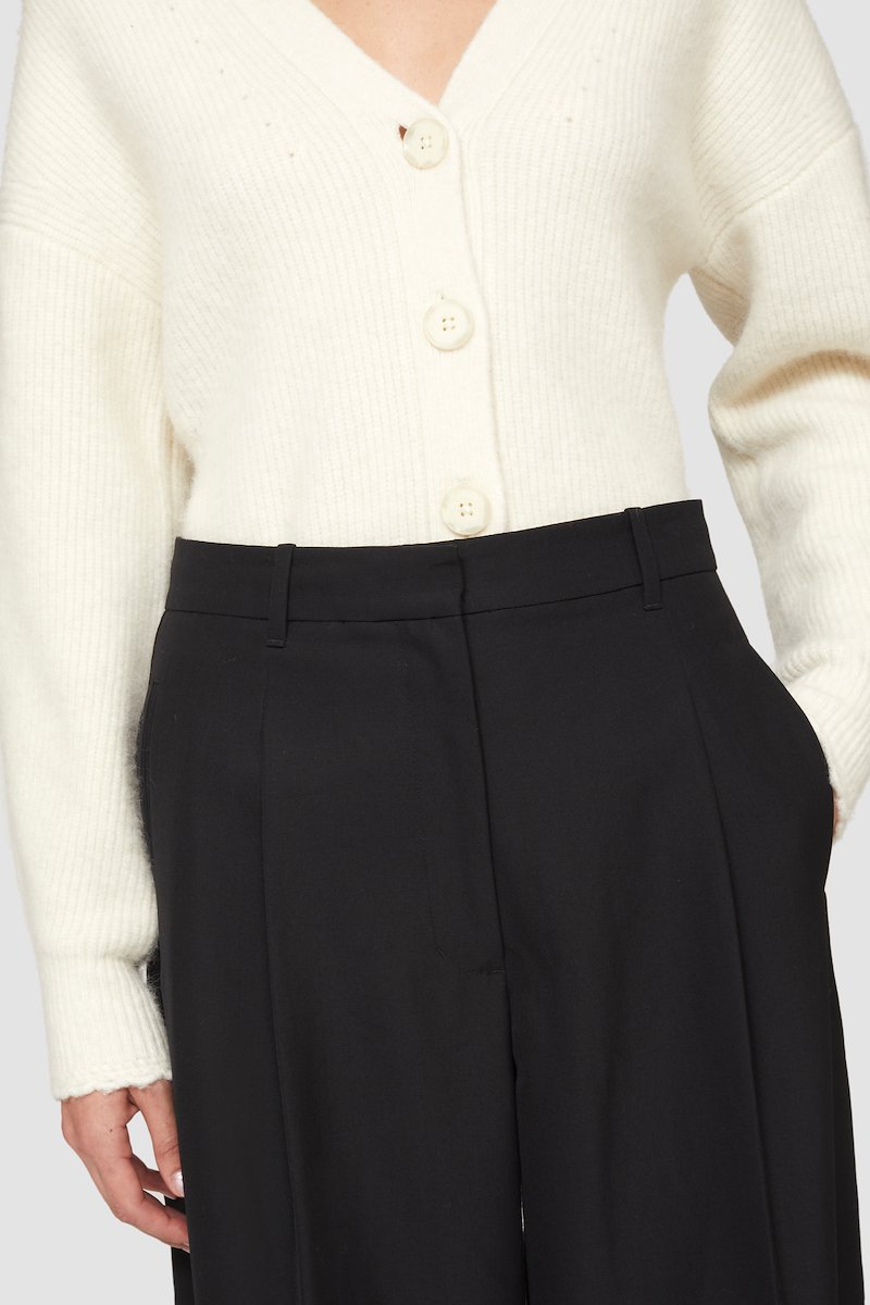 Tailored Full Leg Trouser-black #0 Tailored Full Leg Trouser, high-waisted wide-leg tailored trousers from 3.1 PHILLIP LIM featuring black, wool blend, high-waisted, concealed front fastening, belt loops, pleat detailing and two rear welt pockets.- 6