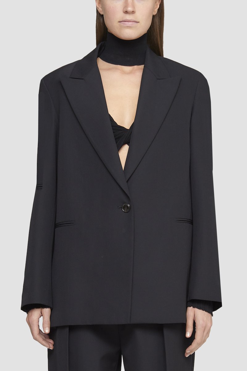Wool Tailored Blazer-black #1 Wool Tailored Blazer, - 3