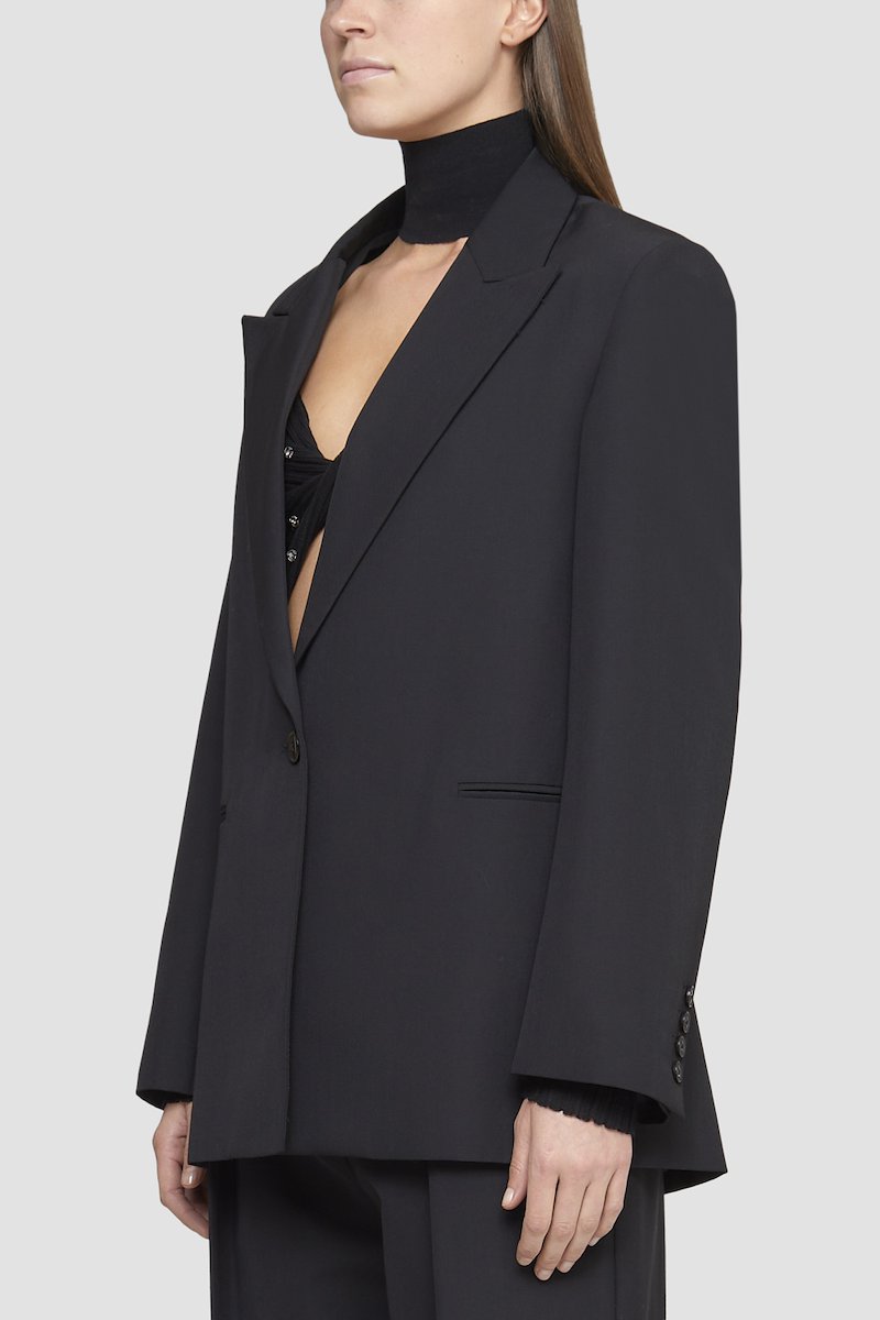 Wool Tailored Blazer-black #0 Wool Tailored Blazer, - 4