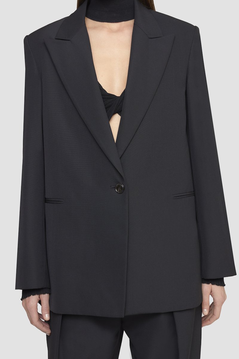 Wool Tailored Blazer-black #1 Wool Tailored Blazer, - 7