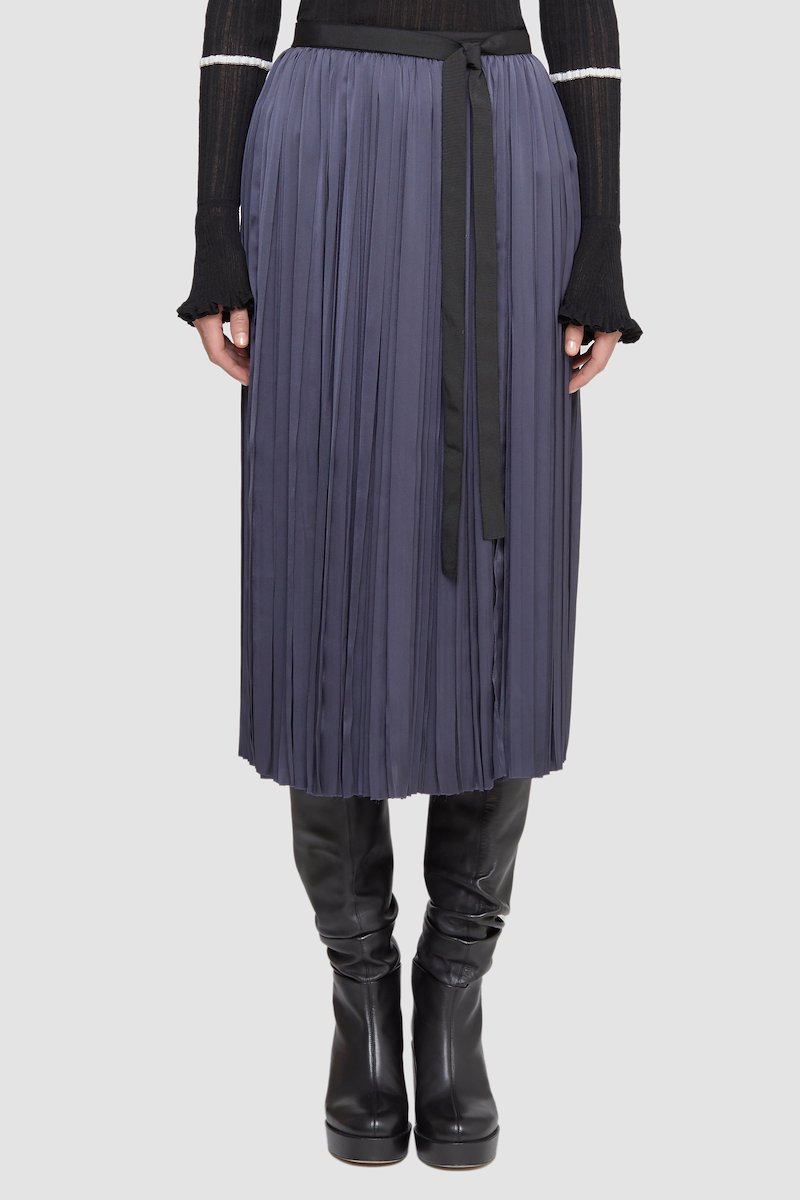 Irregular Pleated Skirt-blue #1 Irregular Pleated Skirt, - 1