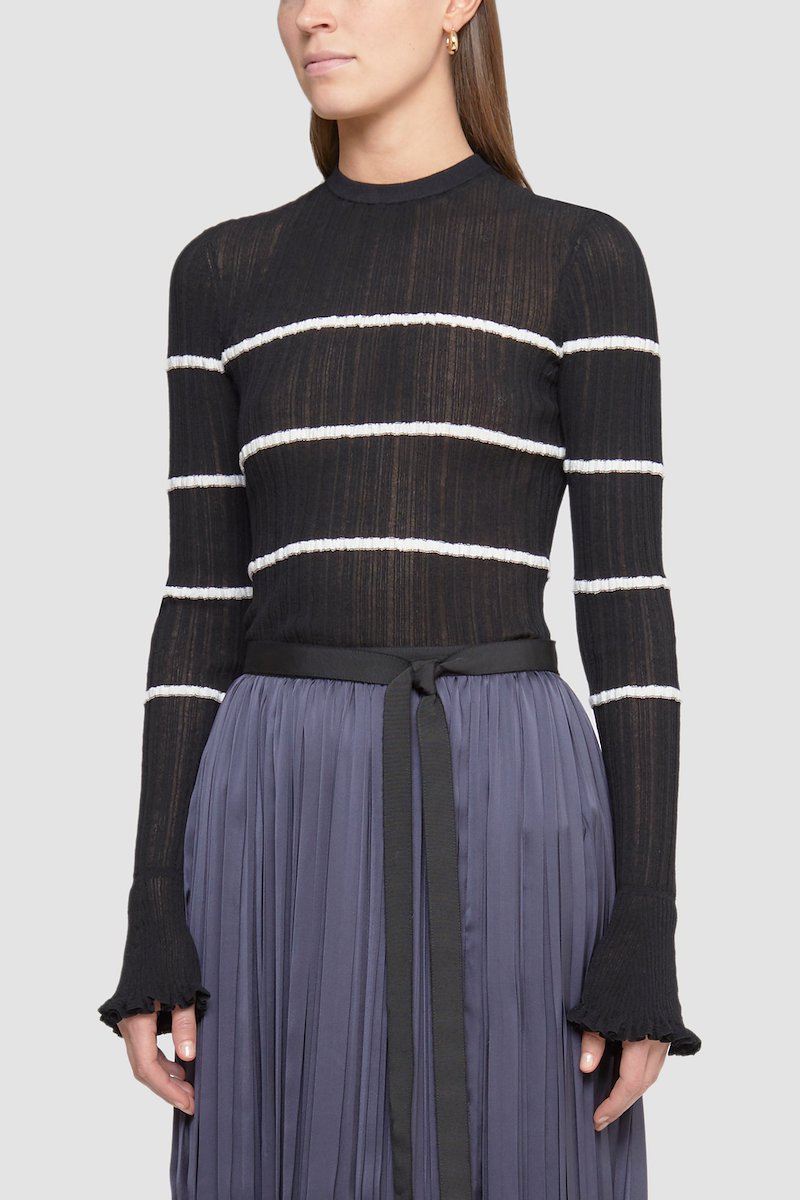 Irregular Pleated Skirt-blue #1 Irregular Pleated Skirt, - 3