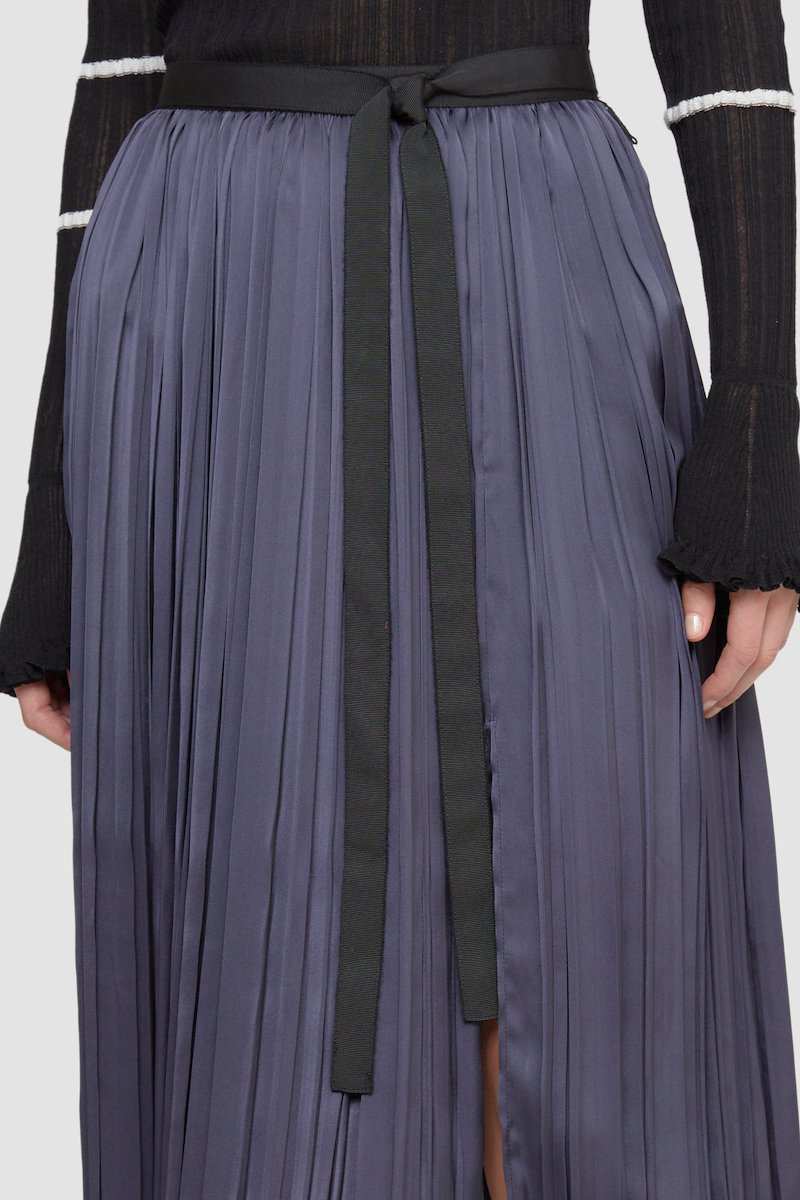 Irregular Pleated Skirt-blue #0 Irregular Pleated Skirt, - 4