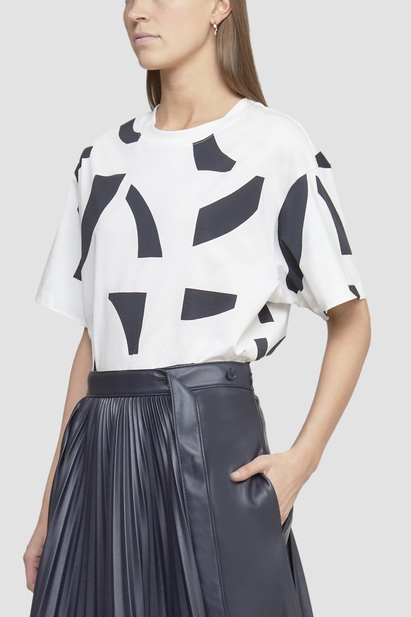 Abstract Tile Oversized T-Shirt-white #0 Abstract Tile Oversized T-Shirt, - 4