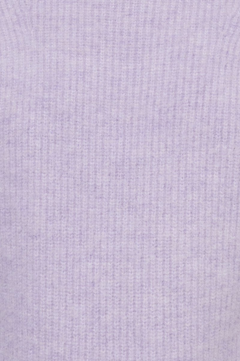 Scallop Trim Mock Neck Pullover-purple #1 Scallop Trim Mock Neck Pullover, - 7