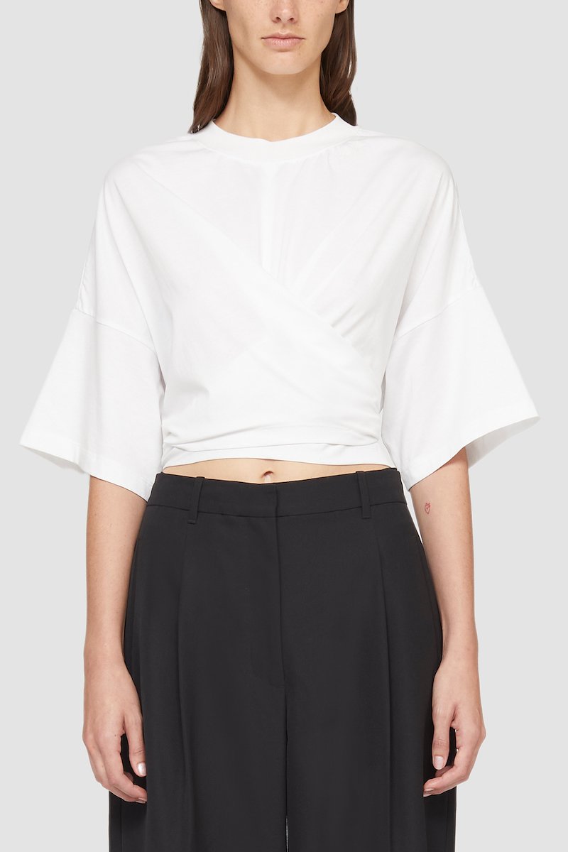 Twisted Tie Back T-Shirt-white #1 Twisted Tie Back T-Shirt, - 1