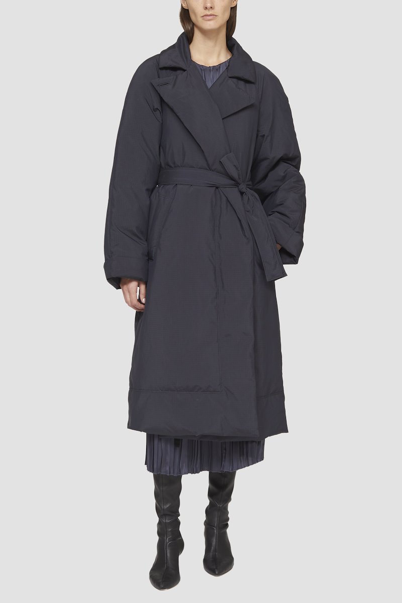 Ripstop Puffer Wrap Trench-blue #0 Ripstop Puffer Wrap Trench, - 0