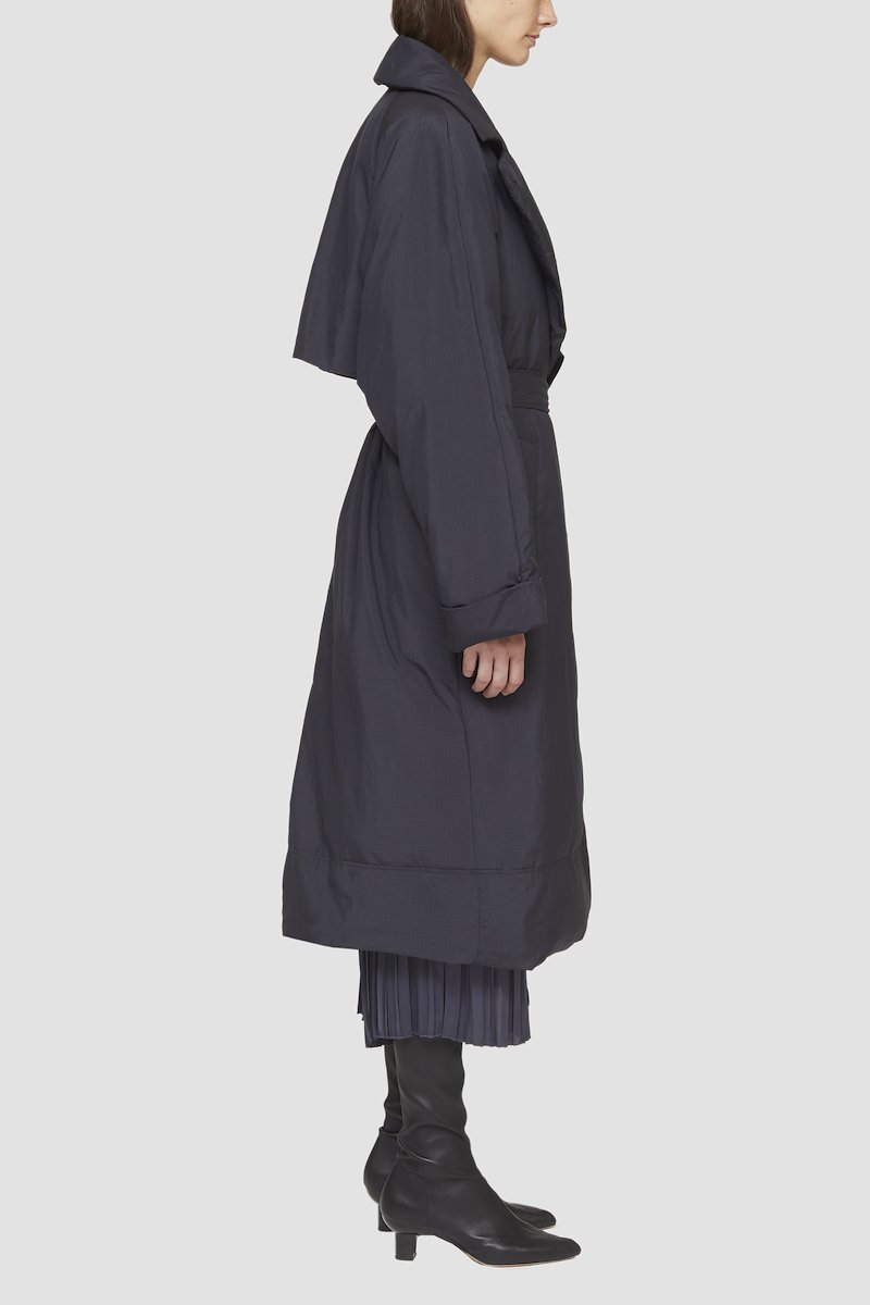 Ripstop Puffer Wrap Trench-blue #1 Ripstop Puffer Wrap Trench, - 3