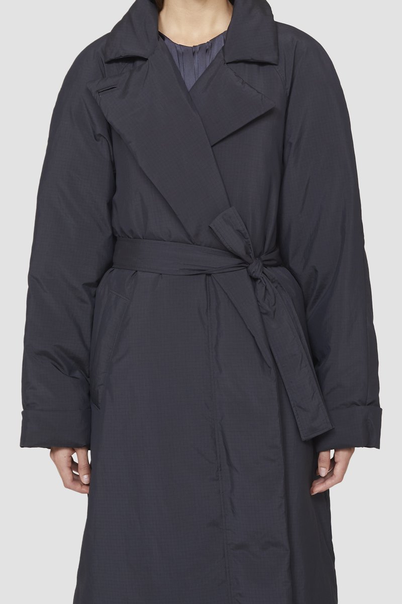 Ripstop Puffer Wrap Trench-blue #1 Ripstop Puffer Wrap Trench, - 1
