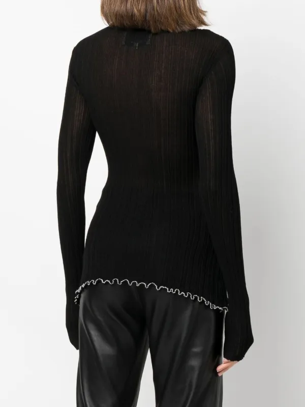 3.1 phillip lim ウール・アルパカ混フリルニット黒XS*YC720 3.1 phillip lim ウール・アルパカ混フリルニット黒XS*YC720