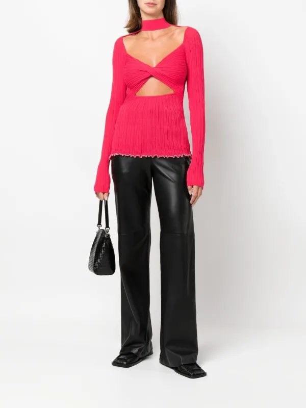 ニット セーター　フィリップリム　赤 3.1 Phillip Lim カットアウト ニットトップ | レッド | FARFETCH JP