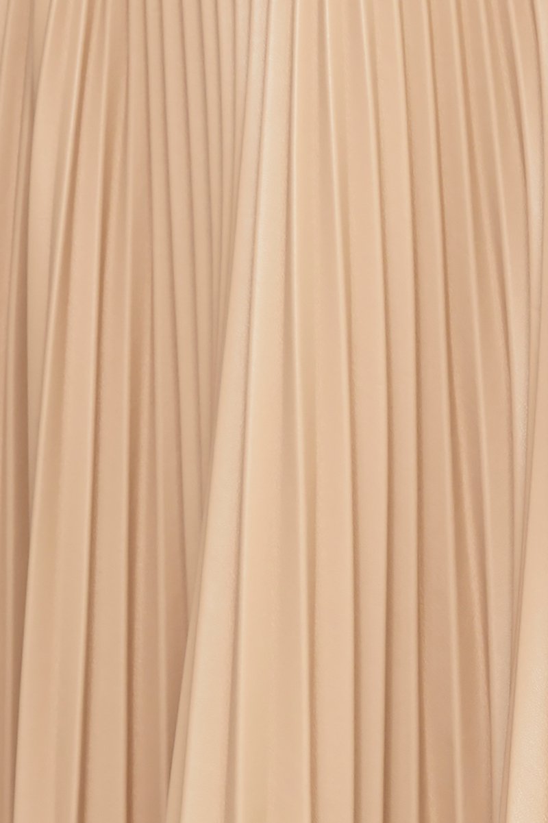 Leather Alternative Asymmetrical Pleated Skirt-neutrals #0 Leather Alternative Asymmetrical Pleated Skirt, - 4