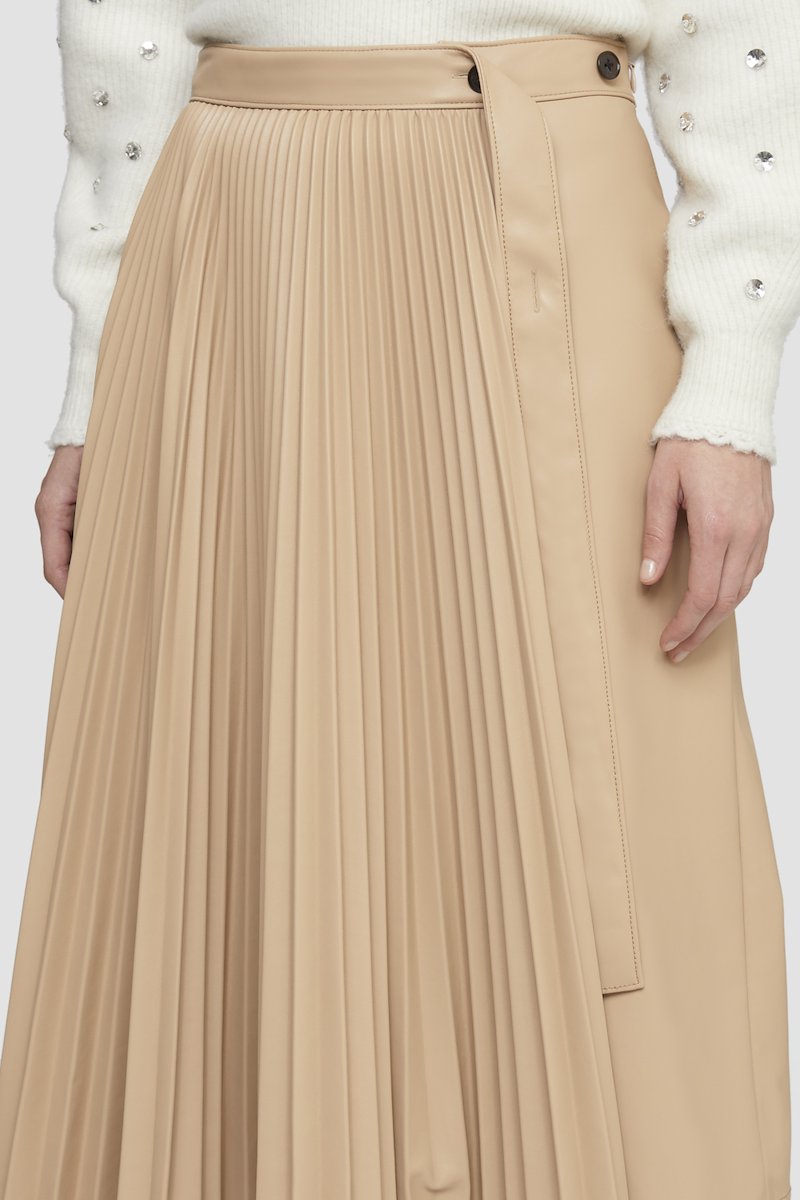 Leather Alternative Asymmetrical Pleated Skirt-neutrals #0 Leather Alternative Asymmetrical Pleated Skirt, - 6