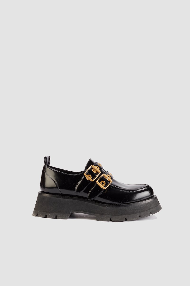Kate Double Buckle Creeper-black #0 Kate Double Buckle Creeper, - 0