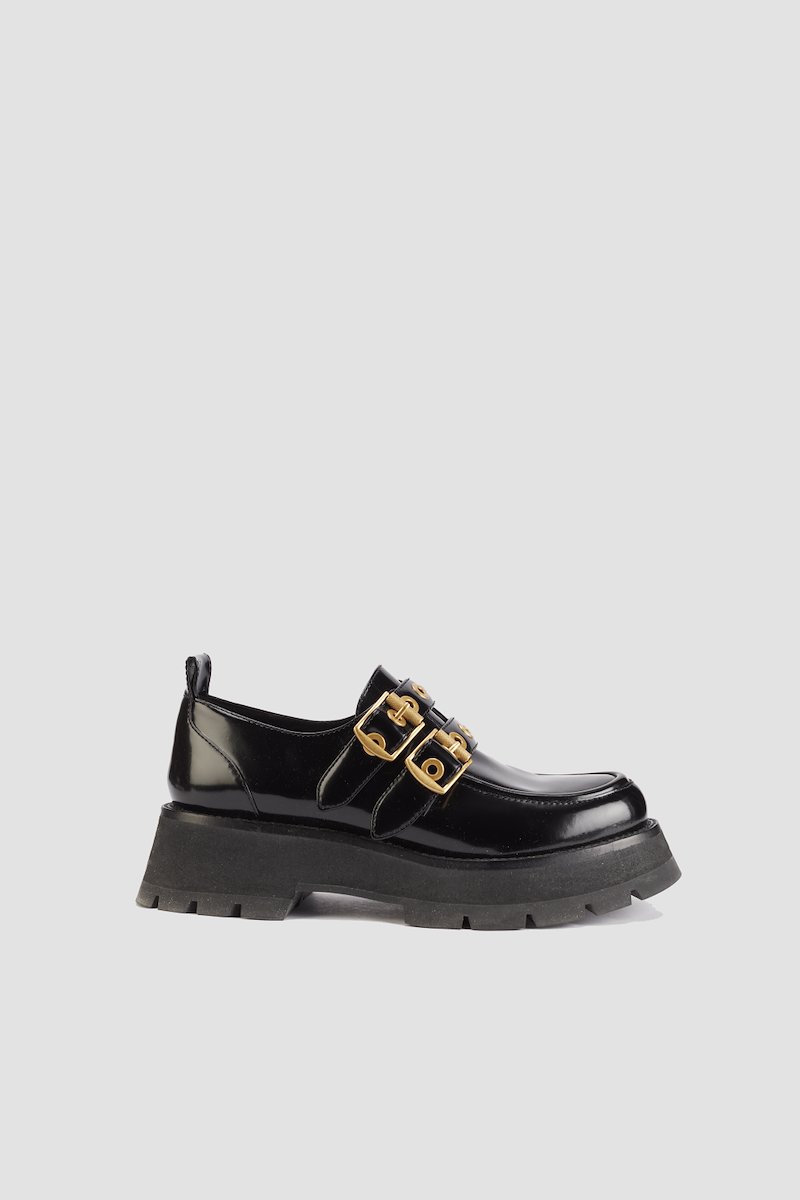 Kate Double Buckle Creeper-black #0 Kate Double Buckle Creeper, - 0