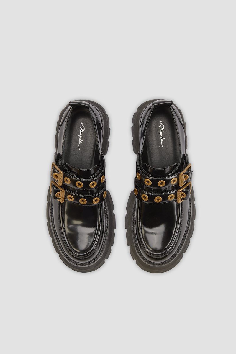 Kate Double Buckle Creeper-black #1 Kate Double Buckle Creeper, - 1