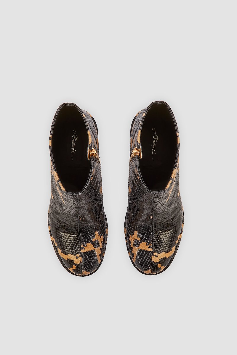 Naomi Platform Zip Up Mid Boot-black #1 Naomi Platform Zip Up Mid Boot, snake-print platform boots from 3.1 PHILLIP LIM featuring black/multicolour, calf leather, all-over snakeskin print, embossed crocodile effect, round toe, side zip fastening, platform sole and high block heel.- 3