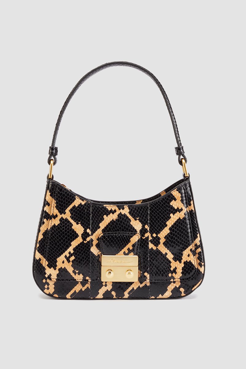 Pashli Shoulder Bag-black #0 Pashli Shoulder Bag, Pashli python-print shoulder bag from 3.1 PHILLIP LIM featuring black, calf leather, all-over python print, single circular top handle, push-lock fastening and engraved logo.- 0