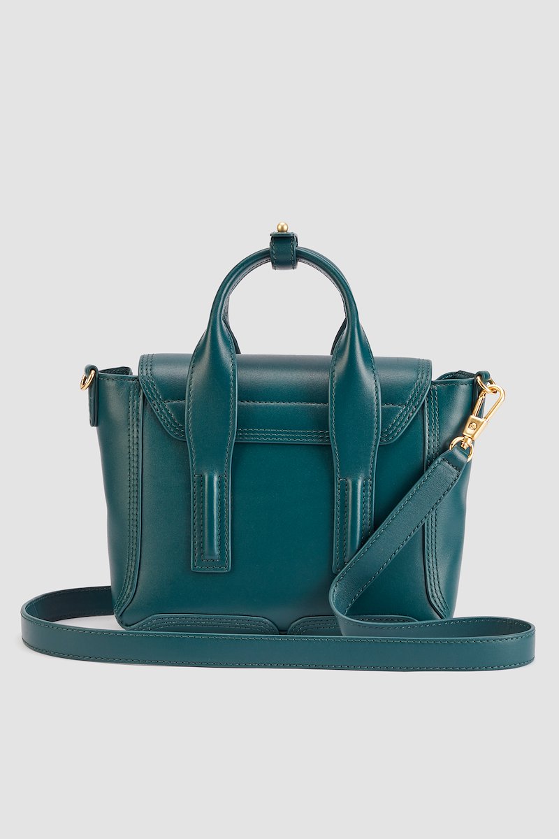 Pashli Mini Satchel-green #0 Pashli Mini Satchel, forest green calf leather gold-tone hardware two rolled top handles adjustable detachable shoulder strap tonal stitching clasp fastening front flap closure main compartment full lining internal card slots- 2