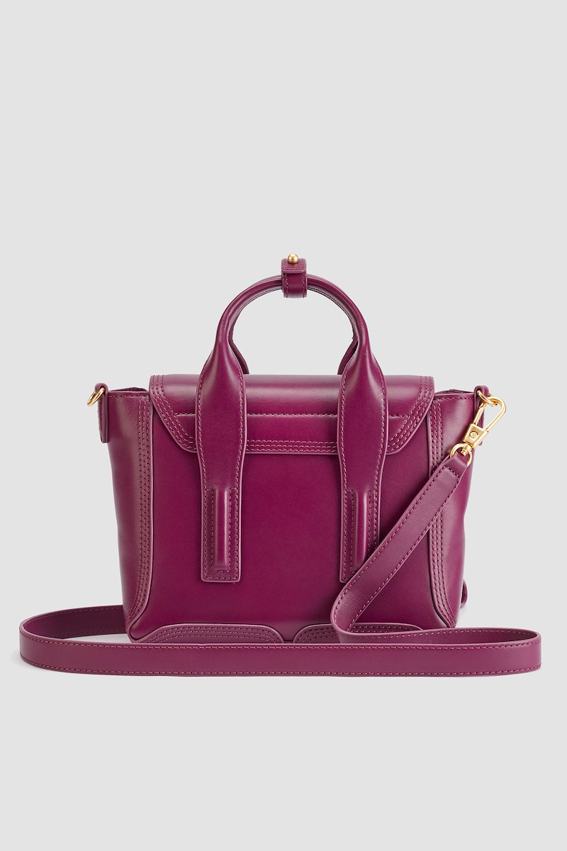 Pashli Mini Satchel-pink #0 Pashli Mini Satchel, grape purple calf leather gold-tone hardware two rolled top handles adjustable detachable shoulder strap tonal stitching clasp fastening front flap closure main compartment full lining internal card slots- 4