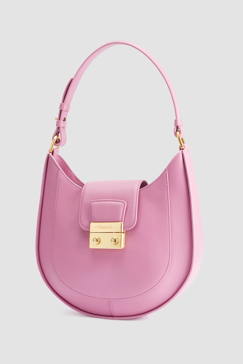 Pashli Modern Hobo-pink #1 Pashli Modern Hobo, Pashli shoulder bag from 3.1 PHILLIP LIM featuring pink, calf leather, push-lock fastening, engraved logo, single circular top handle and front flap closure.- 1
