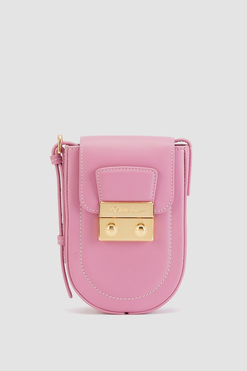 Pashli Kit Crossbody-pink #0 Pashli Kit Crossbody, Pashli Kit crossbody bag from 3.1 PHILLIP LIM featuring pink, calf leather, contrast stitching, foldover top, push-lock fastening, engraved logo, adjustable shoulder strap and rear card slots.- 0