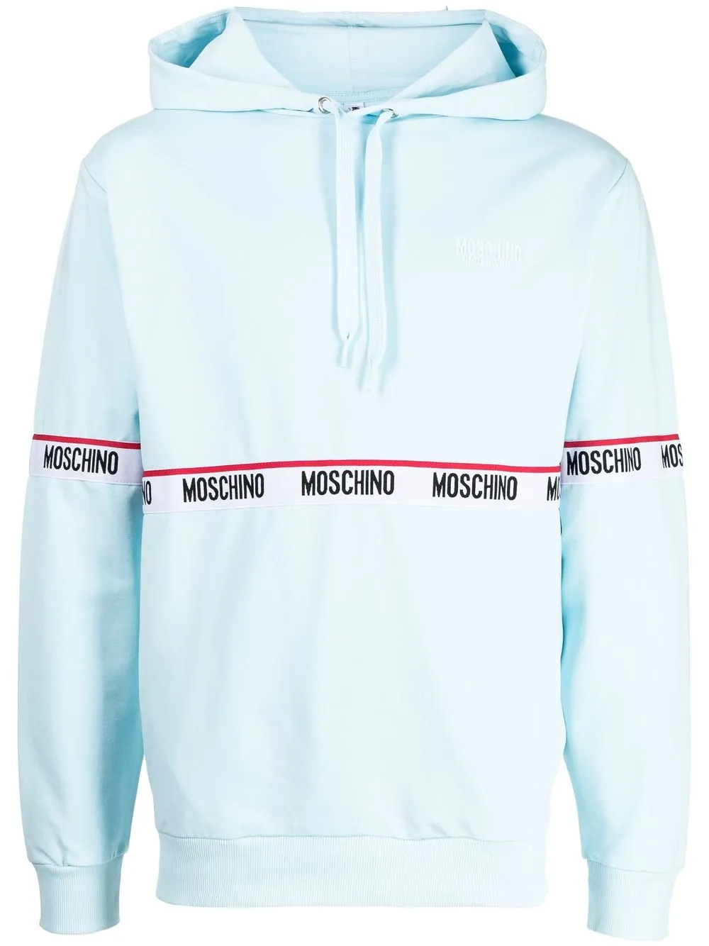 

Moschino hoodie con franja del logo - Azul