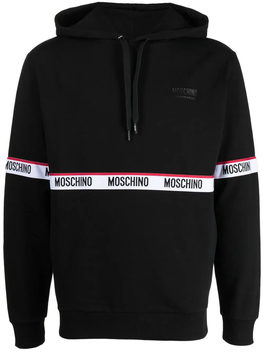 

Moschino logo-tape cotton hoodie - Black