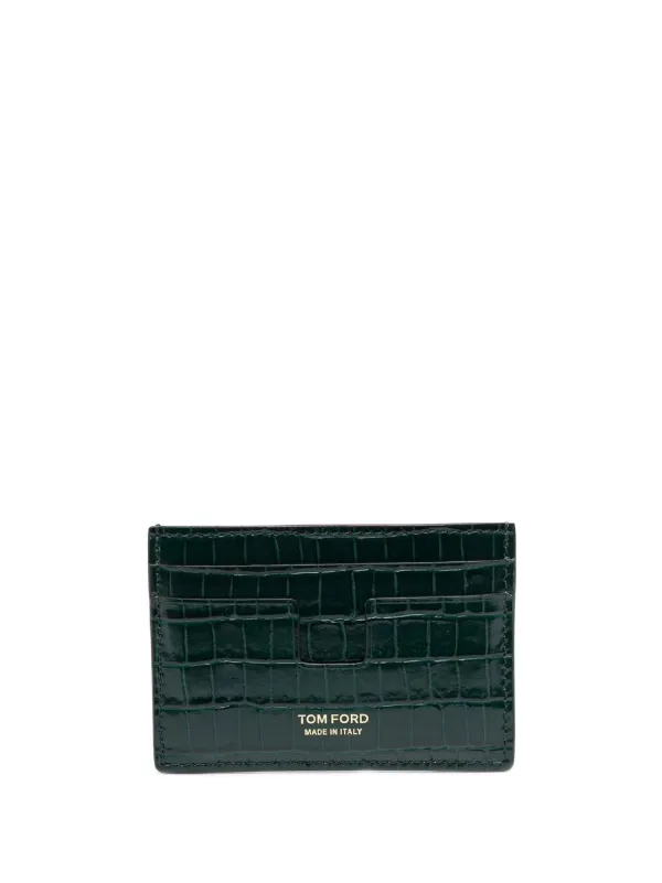Portacarte con effetto coccodrillo Farfetch Uomo Accessori Borse Portafogli e portamonete Portacarte Viola 