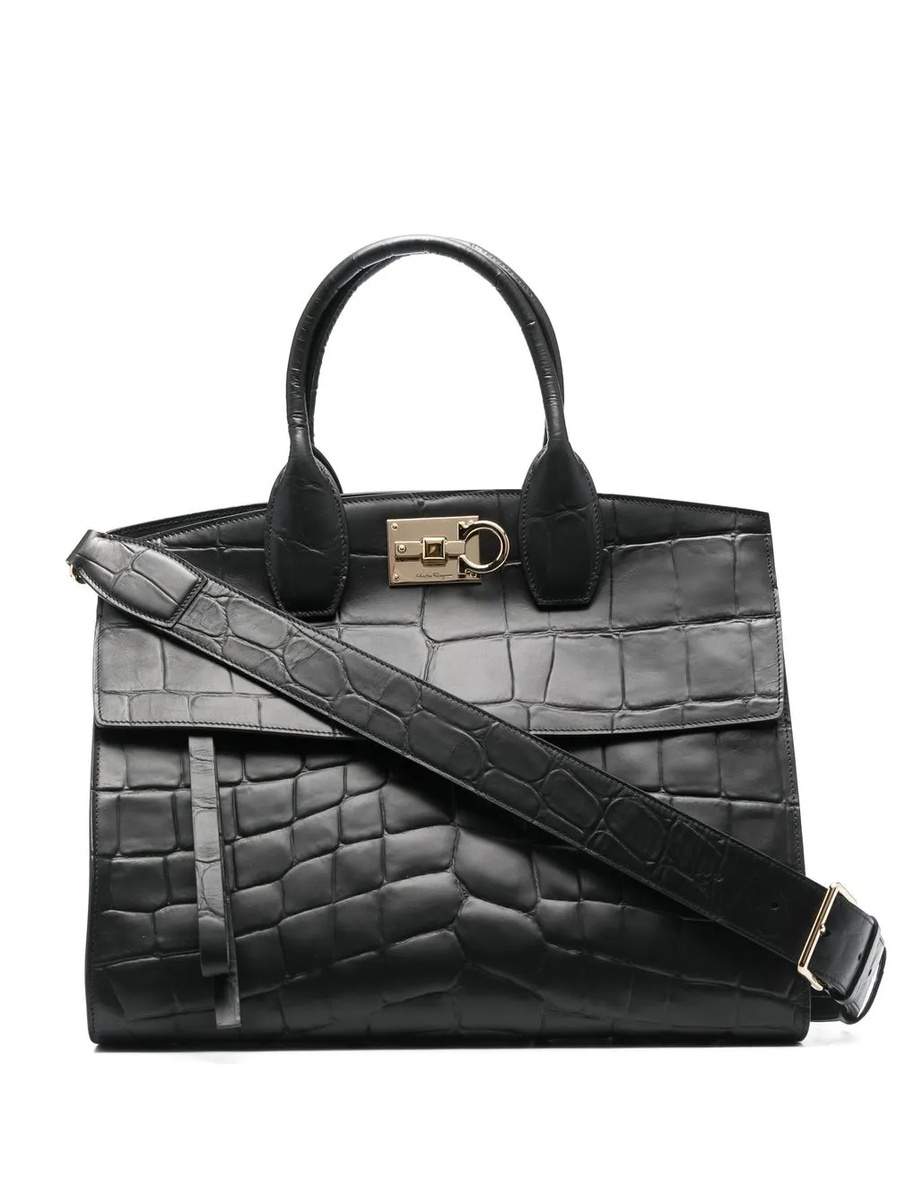 

Ferragamo The Studio croco-effect tote bag - Black