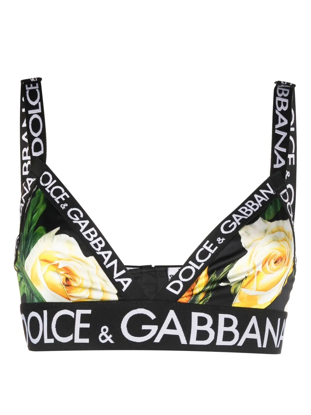 Dolce And Gabbana Logo Print Triangle Cup Bra Farfetch